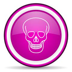 Fototapeta premium skull violet glossy icon on white background
