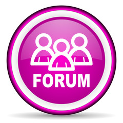 forum violet glossy icon on white background