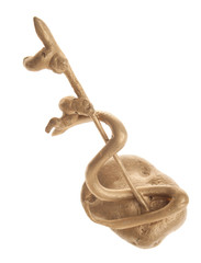 Wooden sculpture isolated