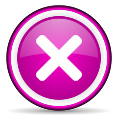 Obraz premium cancel violet glossy icon on white background