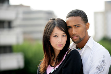 young interracial couple