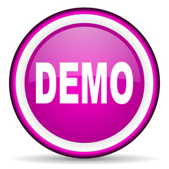 demo violet glossy icon on white background