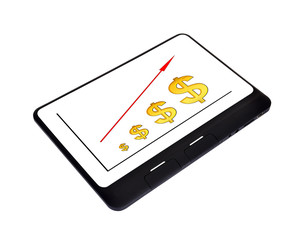 scheme growth dollar on digital tablet