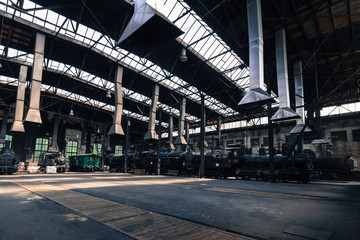 Old steam locomotive garage