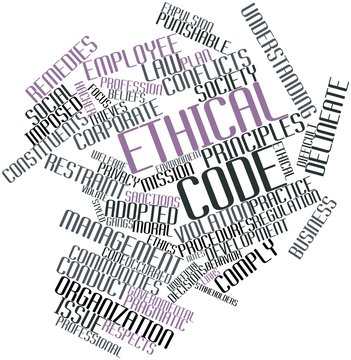 Word cloud for Ethical code