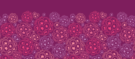 Vector abstract underwater flowers horizontal seamless ornament