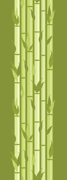 Vector bamboo stems and leaves vertical seamless pattern © Oksancia