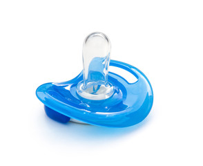 blue pacifier isolated on white with clipping path