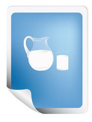 Sticker with a fresh milk for packaging dairy products