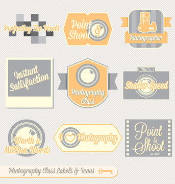 Vector Set: Vintage Photography Labels and Icons