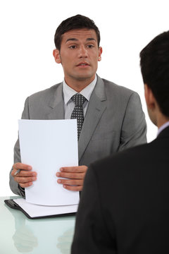 Applicant and recruiter in interview