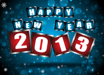 New year 2013 in blue background