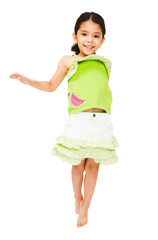 Portrait of girl jumping