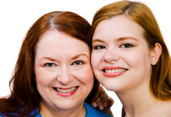 Close-up of two women smiling
