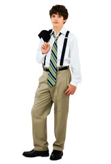 Close-up of boy posing