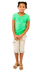 Girl standing and smirking