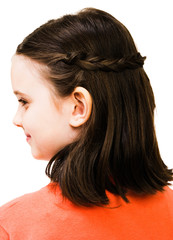 Naklejka premium Cute girl's hairstyle