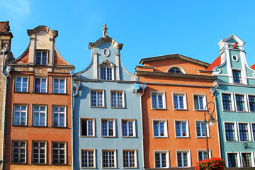 Fototapeta premium Buildings on Long Market street, Gdansk, Poland