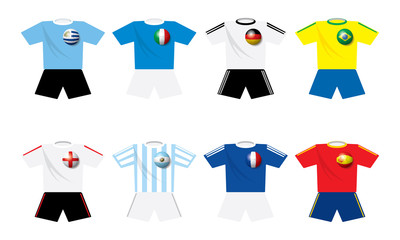 World champion soccer's teams t-shirts