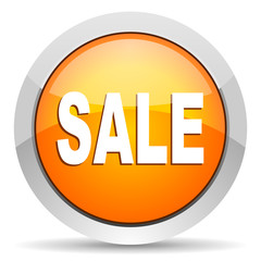 sale orange glossy icon on white background