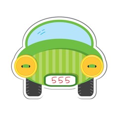 Car sticker for scrapbook design. Vector illustration