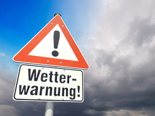 Schild Unwetterwarnung