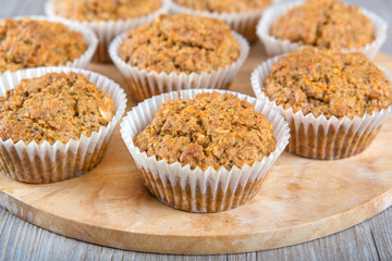 Homemade carrot cupcakes for Easter holiday
