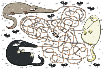 Anteaters and Ants Maze Game ... Answer: The gray one!
