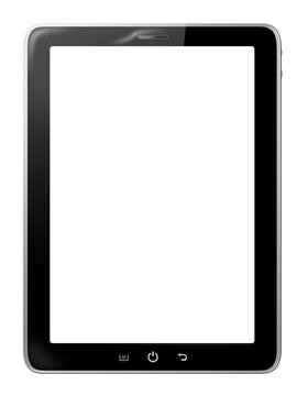 computer tablet isolated on white with blank screen