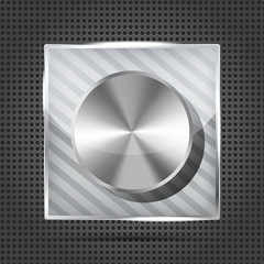 icon with chrome volume knob on the metallic background