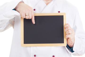 Chef with blackboard