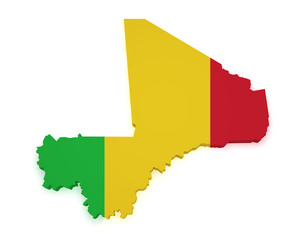 Mali Map 3d Shape