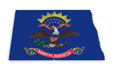 North Dakota Map 3d Shape