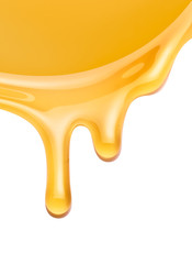 honey flowing on a white background - 47418978