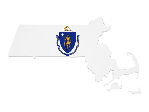 Massachusetts Map 3d Shape