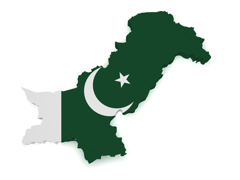 Pakistan Map 3d Shape