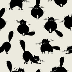 Funny big cats, seamless pattern for your design
