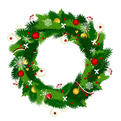 Fototapeta na wymiar Christmas wreath for your design