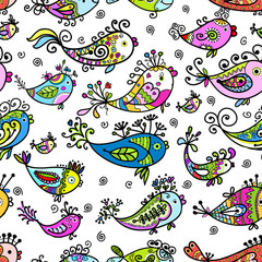 Seamless pattern with funny fishes for your design