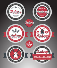Set of bakery labels. Vector