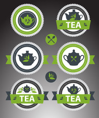 Set of tea labels. Vector