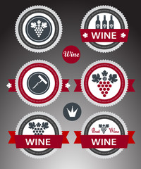 Obraz premium Set of wine labels. Vector