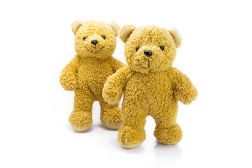 two bear doll sitting