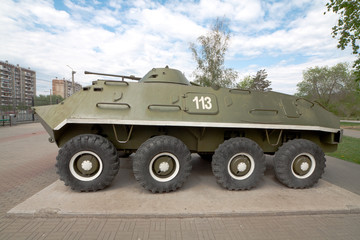 Fototapeta premium armored troop-carrier BTR60PB floating