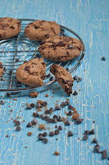 Broken biscuit with chok drops