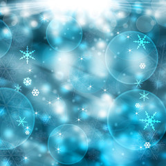 Fototapeta na wymiar Beautiful blue Christmas background