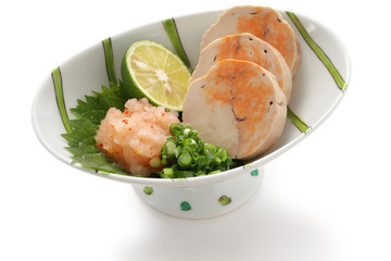 ankimo, steamed monkfish liver, japanese cuisine