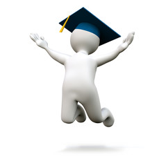 3D Man happy graduate
