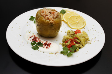 Stuffed green peppers