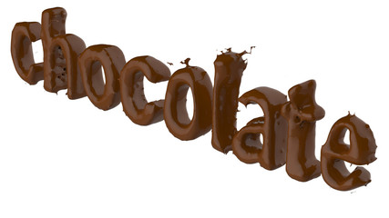 Chocolate text made of chocolate